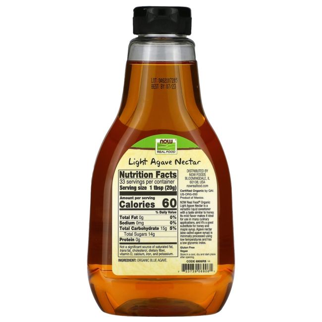 Now Foods Certified Organic Light Agave Nectar 23.2 Ounce